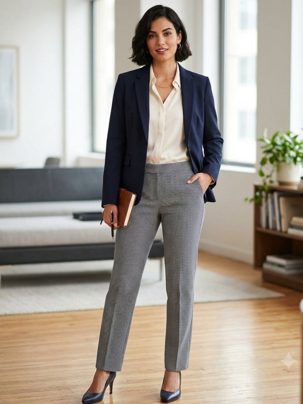 Ann Taylor Factory Curvy Birdseye Weave Slacks Size 6